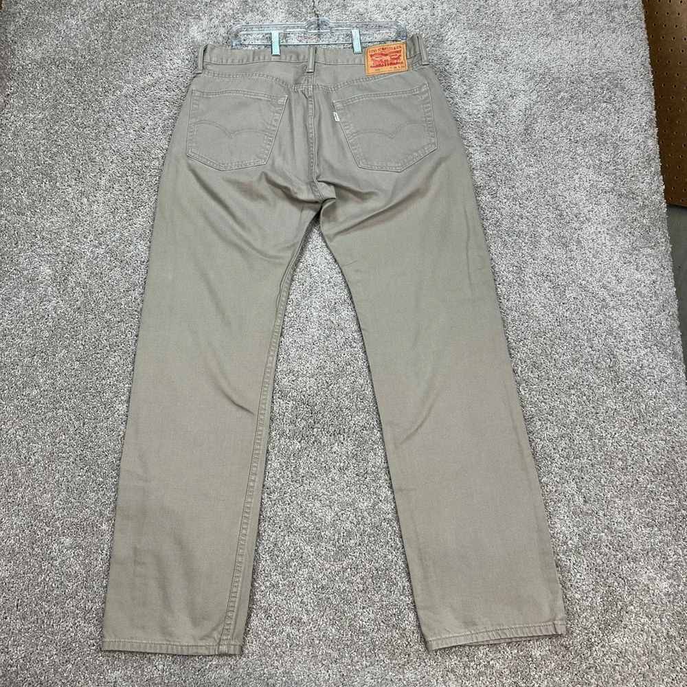 Levi's 505 Pants Mens 36x34 Khaki Tan‎ Straight Leg 5 Pocket Denim Twill EUC